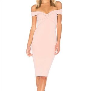 Nookie dolly midi dress in blush